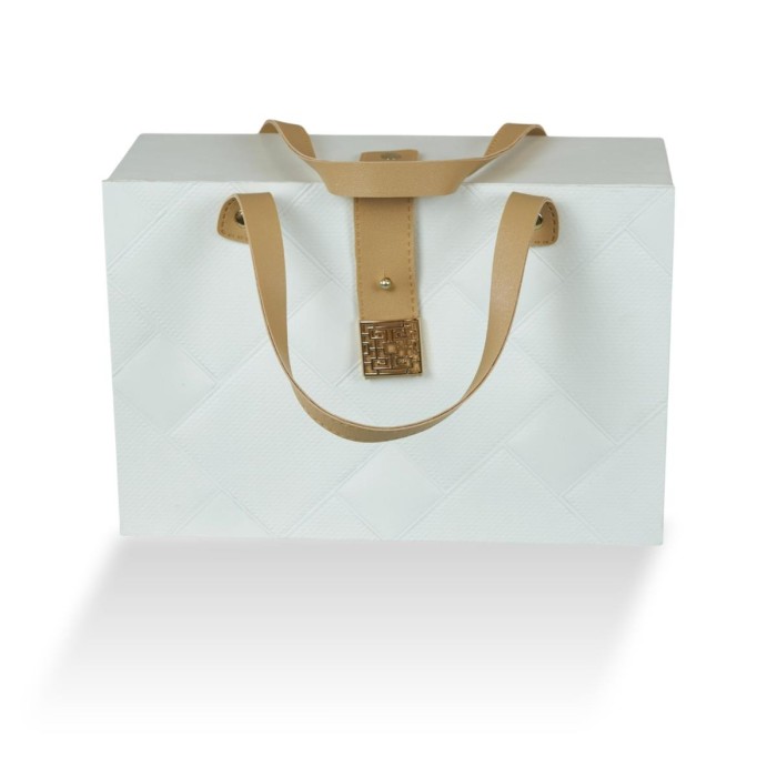 BORSETTA RETTANGOLARE 22x12x7CM TRAP CON MANICI PELLE